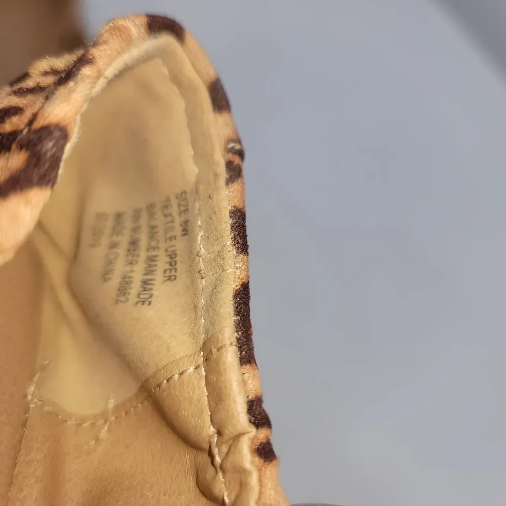 Torrid Scrunch Ballet Flats‎ Sz 8 W Animal Print Leopard Preppy Ballerina Shoes